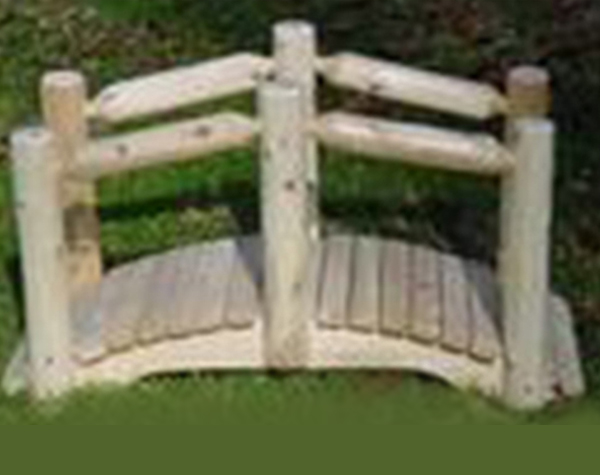3′ Cedar Arched Bridge with Single Rail