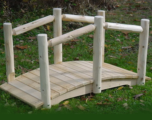 4′ Cedar Arched Bridge with Single Rail