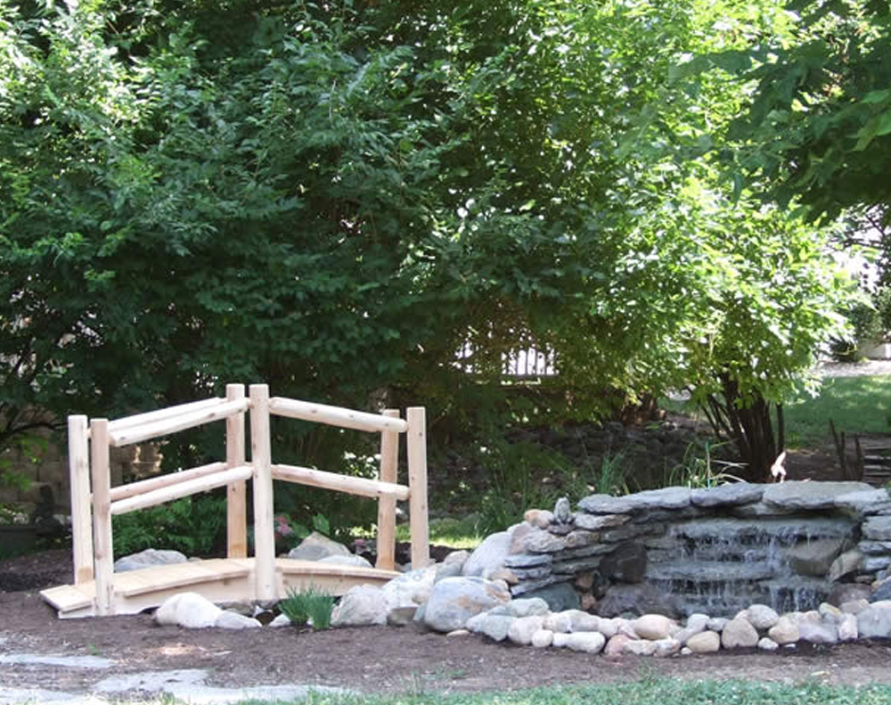 6′ Cedar Arched Bridge with Double Rail