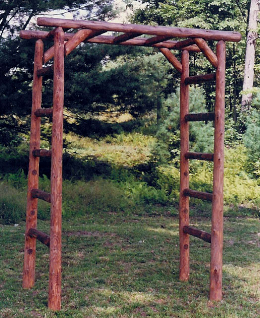 Rustic Cedar Log Square Arbor