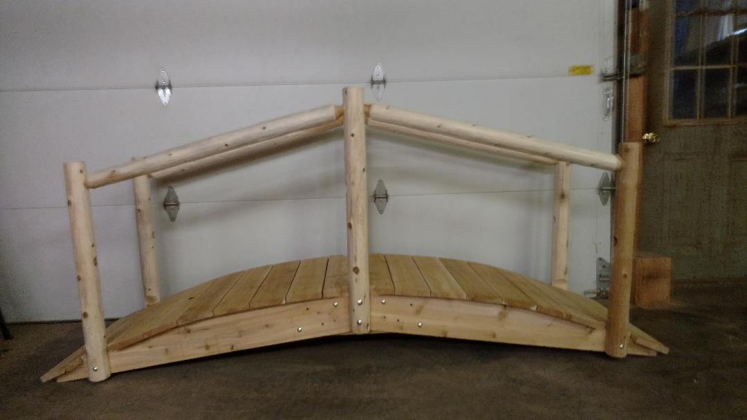 8′ Cedar Log Arched Bridge
