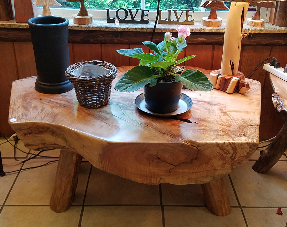 Rustic Half Log Bench