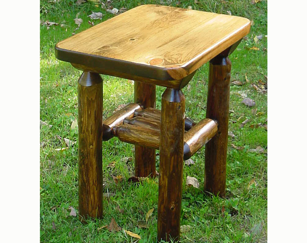 Rustic Cedar Log Nightstand